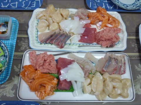Un buen plato de sashimi casero